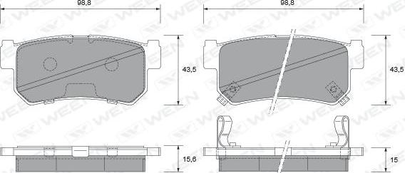 Ween 151-2344 - Тормозные колодки, дисковые, комплект autosila-amz.com