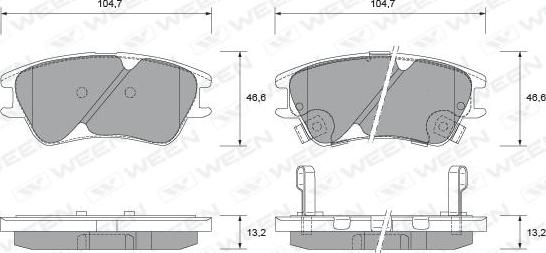 Ween 151-2340 - Тормозные колодки, дисковые, комплект autosila-amz.com