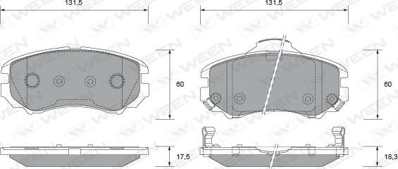 Ween 151-2348 - Тормозные колодки, дисковые, комплект autosila-amz.com