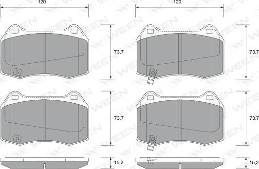 Ween 151-2343 - Тормозные колодки, дисковые, комплект autosila-amz.com