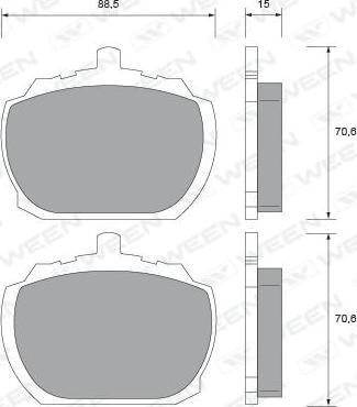 Ween 151-2359 - Тормозные колодки, дисковые, комплект autosila-amz.com