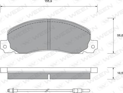 Ween 151-2364 - Тормозные колодки, дисковые, комплект autosila-amz.com