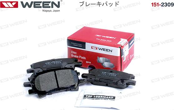 Ween 151-2309 - Тормозные колодки дисковые задние LEXUS RX II; TOYOTA Highlander, Harrier autosila-amz.com