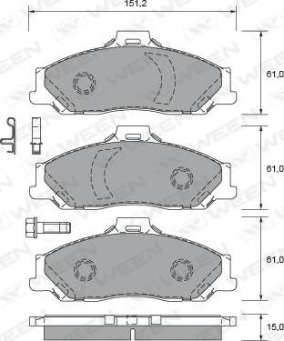 Ween 151-2315 - Тормозные колодки, дисковые, комплект autosila-amz.com