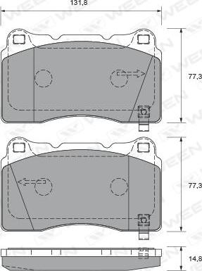 Ween 151-2312 - Тормозные колодки, дисковые, комплект autosila-amz.com