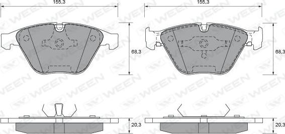 Ween 151-2317 - Тормозные колодки, дисковые, комплект autosila-amz.com