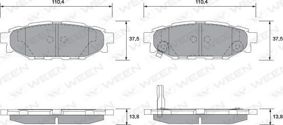 Ween 151-2336 - Тормозные колодки, дисковые, комплект autosila-amz.com