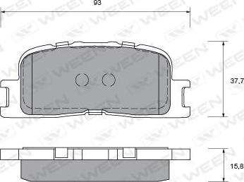 Ween 151-2337 - Тормозные колодки дисковые задние TOYOTA Camry (V30), Highlander (U30), Wish; LEXUS ES (V30) autosila-amz.com