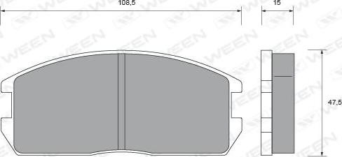 Ween 151-2372 - Тормозные колодки, дисковые, комплект autosila-amz.com