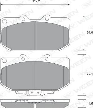 Ween 151-2295 - Тормозные колодки, дисковые, комплект autosila-amz.com