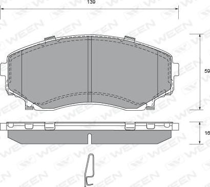 Ween 151-2297 - Тормозные колодки, дисковые, комплект autosila-amz.com