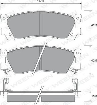 Ween 151-2241 - Тормозные колодки, дисковые, комплект autosila-amz.com