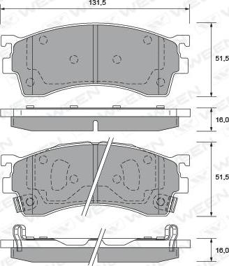 Ween 151-2202 - Тормозные колодки, дисковые, комплект autosila-amz.com