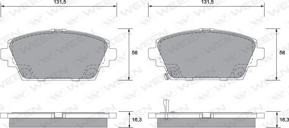 Ween 151-2215 - Тормозные колодки, дисковые, комплект autosila-amz.com