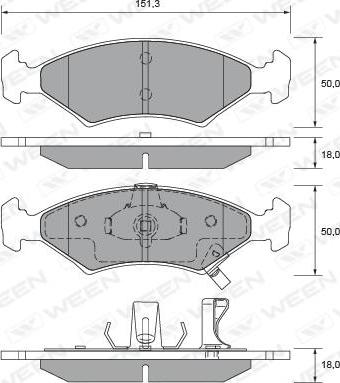 Ween 151-2212 - Тормозные колодки, дисковые, комплект autosila-amz.com