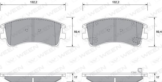 Ween 151-2280 - Тормозные колодки, дисковые, комплект autosila-amz.com