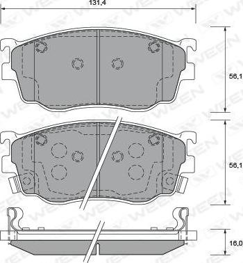 Ween 151-2230 - Тормозные колодки, дисковые, комплект autosila-amz.com