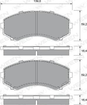 Ween 151-2231 - Тормозные колодки, дисковые, комплект autosila-amz.com