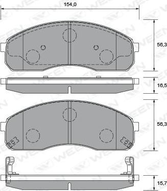 Ween 151-2237 - Тормозные колодки, дисковые, комплект autosila-amz.com