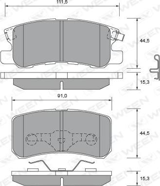 Ween 151-2222 - Тормозные колодки, дисковые, комплект autosila-amz.com