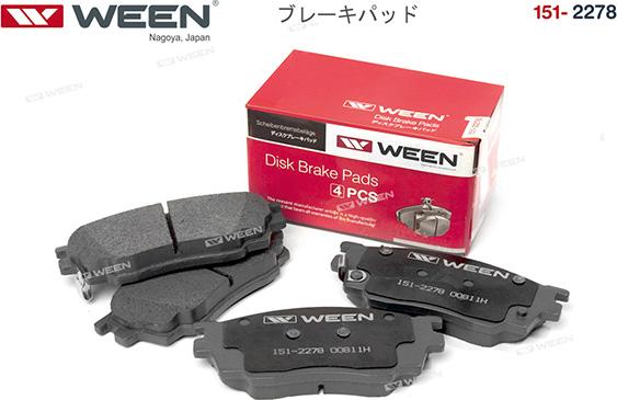 Ween 151-2278 - Тормозные колодки, дисковые, комплект autosila-amz.com