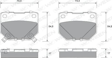 Ween 151-2277 - Тормозные колодки, дисковые, комплект autosila-amz.com