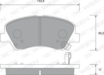 Ween 151-2735 - Тормозные колодки, дисковые, комплект autosila-amz.com