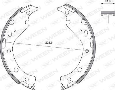 Ween 152-0004 - Комплект тормозных колодок, барабанные autosila-amz.com