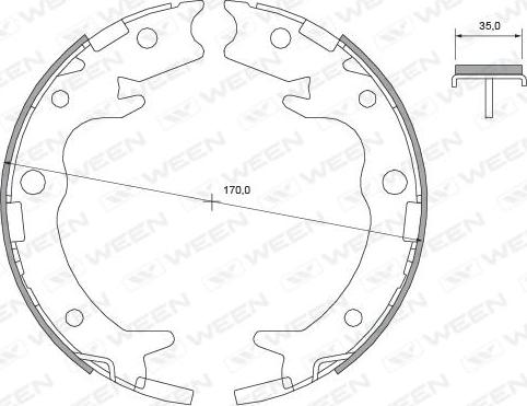 Ween 152-2449 - Комплект тормозов, ручник, парковка autosila-amz.com