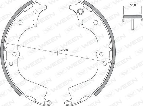 Ween 152-2447 - Комплект тормозных колодок, барабанные autosila-amz.com