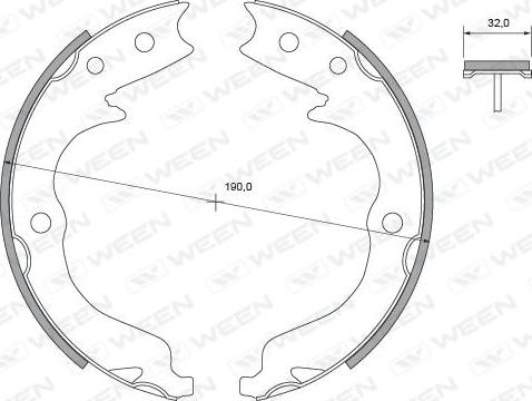 Ween 152-2455 - Комплект тормозов, ручник, парковка autosila-amz.com