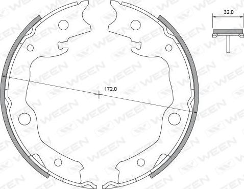 Ween 152-2456 - Комплект тормозов, ручник, парковка autosila-amz.com