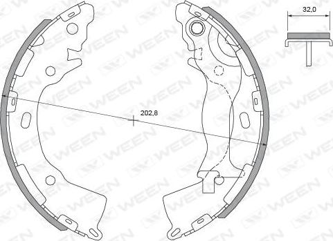 Ween 152-2465 - Комплект тормозных колодок, барабанные autosila-amz.com