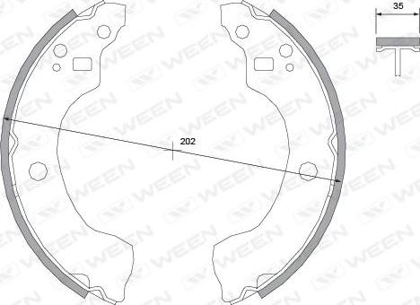 Ween 152-2460 - Комплект тормозных колодок, барабанные autosila-amz.com