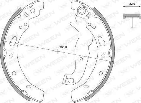 Ween 152-2463 - Комплект тормозных колодок, барабанные autosila-amz.com