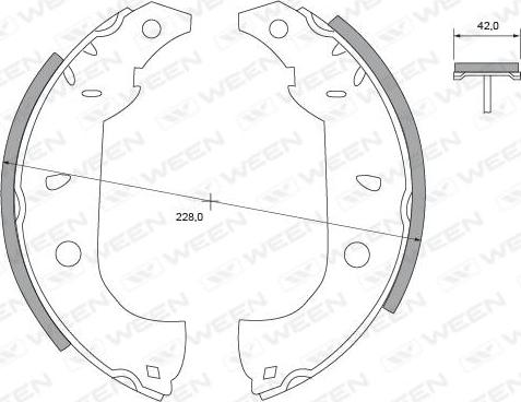 Ween 152-2405 - Комплект тормозных колодок, барабанные autosila-amz.com