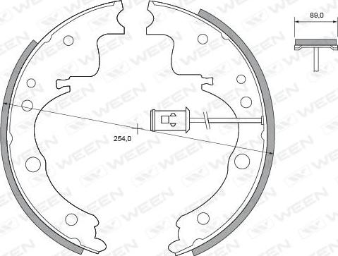 Ween 152-2400 - Комплект тормозных колодок, барабанные autosila-amz.com