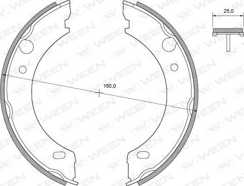 Ween 152-2408 - Комплект тормозов, ручник, парковка autosila-amz.com