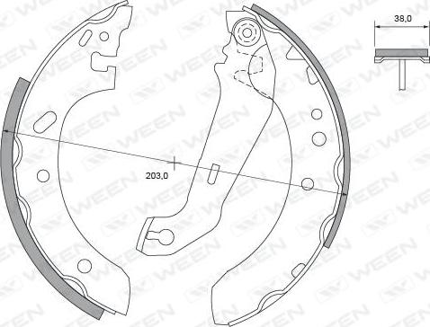 Ween 152-2403 - Комплект тормозных колодок, барабанные autosila-amz.com