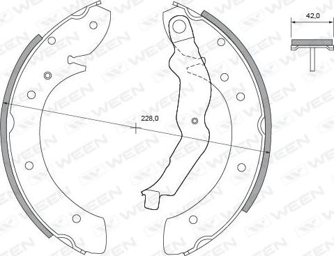 Ween 152-2407 - Комплект тормозных колодок, барабанные autosila-amz.com