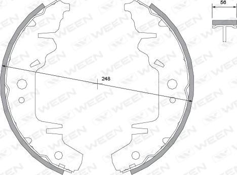 Ween 152-2419 - Тормозные колодки барабанные CHRYSLER Caravan, Voyager II (GS), III, IV; DODGE Caravan II, III (RG); KIA Carnival (UP), II (GQ) autosila-amz.com