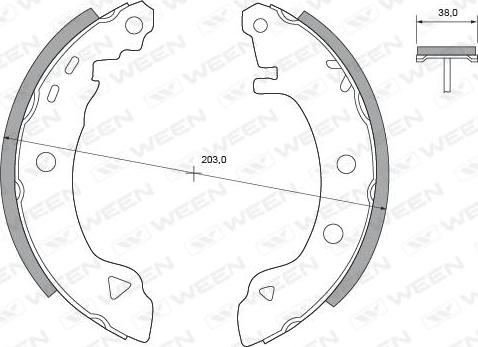 Ween 152-2414 - Комплект тормозных колодок, барабанные autosila-amz.com