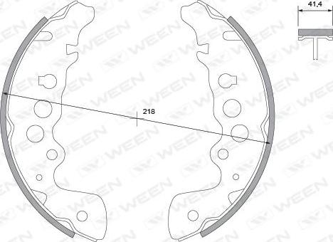 Ween 152-2435 - Комплект тормозных колодок, барабанные autosila-amz.com