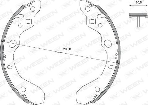 Ween 152-2430 - Комплект тормозных колодок, барабанные autosila-amz.com