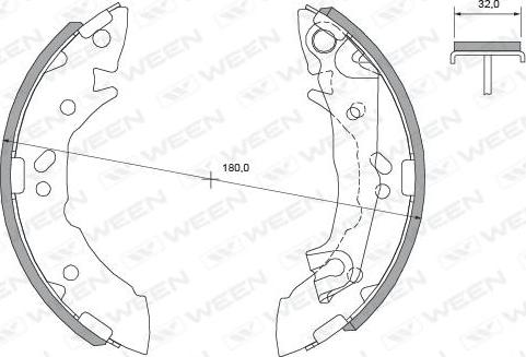 Ween 152-2429 - Комплект тормозных колодок, барабанные autosila-amz.com