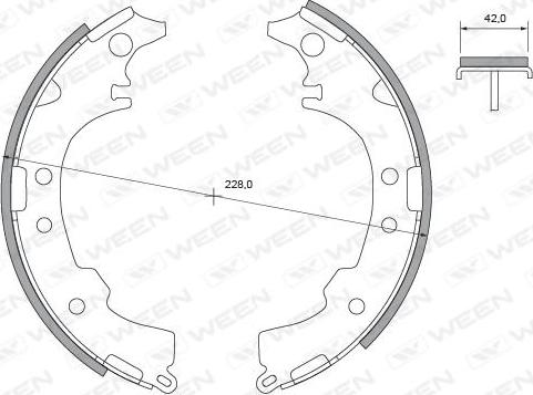 Ween 152-2425 - Комплект тормозных колодок, барабанные autosila-amz.com