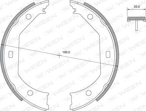 Ween 152-2428 - Комплект тормозов, ручник, парковка autosila-amz.com