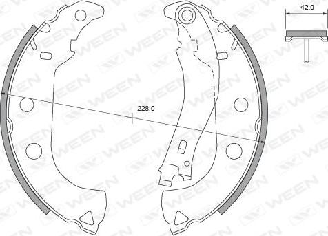 Ween 152-2474 - Комплект тормозных колодок, барабанные autosila-amz.com