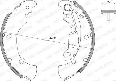 Ween 152-2475 - Комплект тормозных колодок, барабанные autosila-amz.com