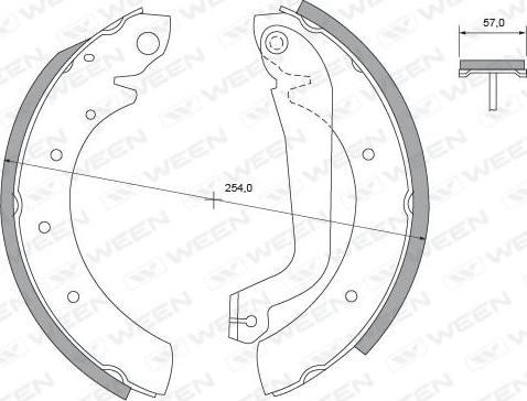 Ween 152-2478 - Комплект тормозных колодок, барабанные autosila-amz.com